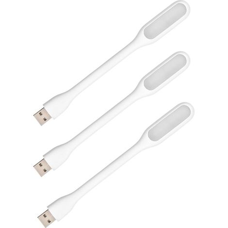3 Pièces Blanc Lampe Ordinateur LED Flexible USB (1/5)