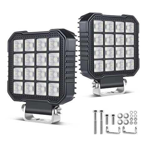 2 x LED Work Lights 172 W White Amber 9-60 V IP68 3 Modes (1/5)