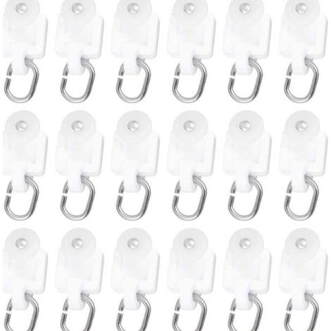 50 Rails Guidage Rideaux Amortisseurs Roulettes Billes Crochets (1/5)
