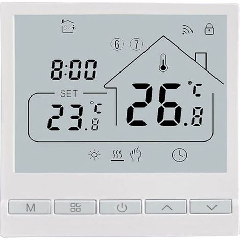 Thermostat Wi-Fi pour chaudière. Thermostat avec commande vocale Alexa, thermostat numérique intelligent sans fil programmable Tuya pour le chauffage, l'eau et le gaz. Thermostat d'ambiance intégré (1/5)
