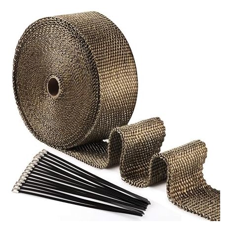 Bande Thermique Echappement 15M x 5cm avec 15 Colliers Inox (1/5)