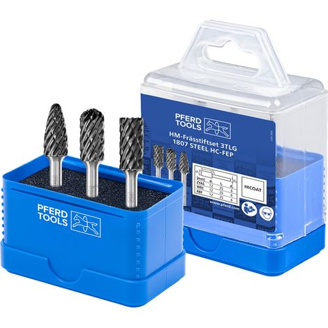 PFERD Tungsten carbide burrs 1807 STEEL 3TLG HC-FEP (1/3)