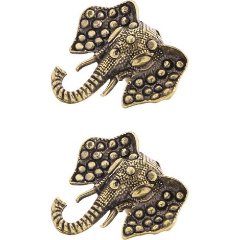 Poignée de porte décorative en laiton avec tête d'éléphant pour (1/5)