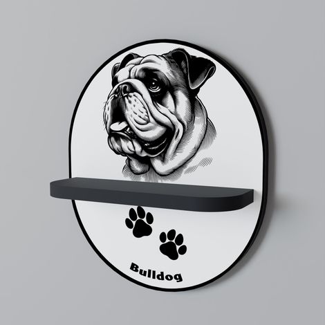 BULLDOG DOG Mensola ovale nera (1/5)