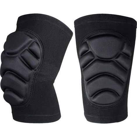 Rutschfeste Knieschoner, weicher, atmungsaktiver Schaumstoff, schwarz, große Größe, Unisex - Ideal zum Skaten, Skifahren, Ringen und für verschiedene Sportarten, für Erwachsene und Sportler (1/5)