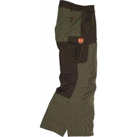 Pantalón impermeable en tejido Oxford y tejido Ripstop anti espinos WORKTEAM S8310 Sport 3XL Verde Caza/Marron
