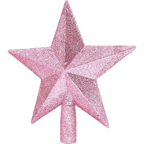 GARRYFIZH Décoration de Noël celtique rose, sapin de Noël avec étoile au sommet, 20 cm, sapin de Noël rose avec une étoile à cinq branches au sommet.