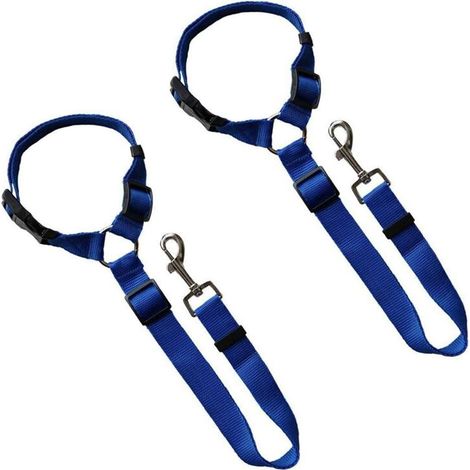 Laisse De Sécurité Pour Chien En Voiture - Harnais Réglable 19-27 Pouces - Nylon - Pour Chiens Et Chats - Lot De 2 (1/5)