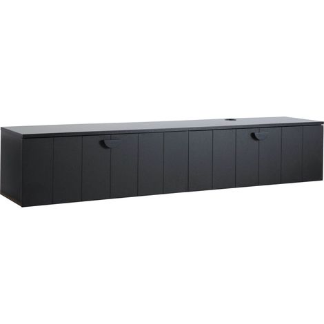 Meuble TV suspendu 160 cm moderne noir