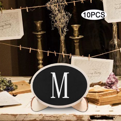 Lot de 10 mini tableaux noirs décoratifs en bois, parfaits pour la décoration de mariage. (1/5)
