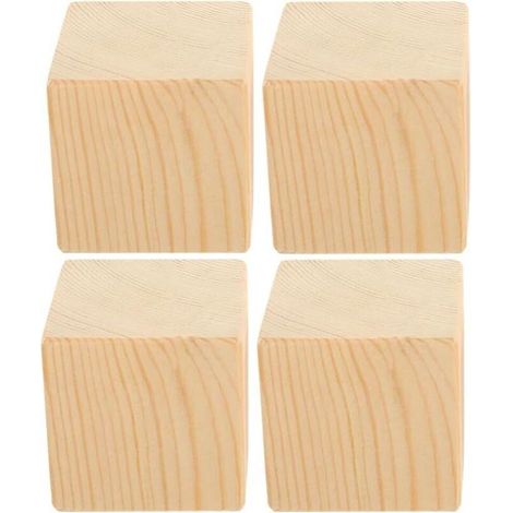 Bardusch-Lot de 4 rehausseurs bois support 997,9 kg blocs levage robustes lit canapé bureau table chaise (1/5)