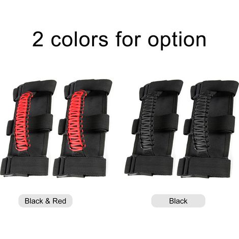 Barra di sicurezza per auto in paracord, maniglie di sostegno con 3 cinghie di ricambio per Jeep Wrangler, confezione da 2 (1/5)