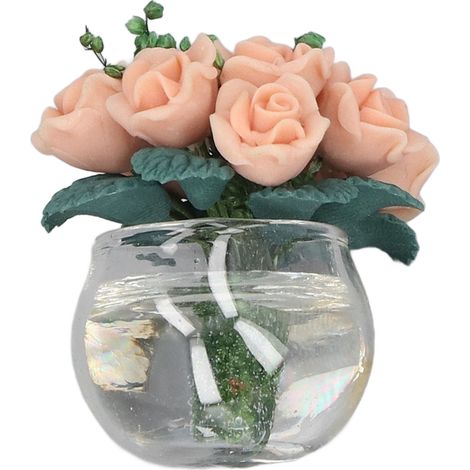 Mini roses jaunes pour maison de poupée (échelle 1:12) - Décoration miniature de pot de fleurs pour maison de poupée (1/5)