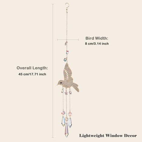 1 Ciondolo Colibrì in Cristallo da Appendi Finestra con Motivo Colibrì Ciondolo Prisma Arcobaleno Decorazione Finestra per Interni Decorazione Sole Scintillante (1/5)
