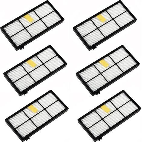 Lote de 6 filtros de repuesto para aspiradores Roomba series 800, 900, 850, 860, 861, 866, 870, 880, 890, 900, 960, 980, 981, 985 (1/4)