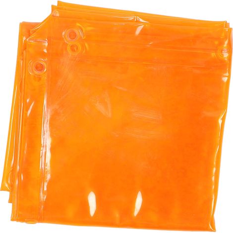 Rideau de soudage 1,74 x 1,74 m (5,7 x 5,7 pi) ignifugé, protection UV de grade 6, orange (1/5)