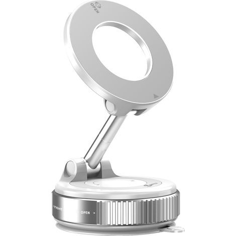 360° Magnetic Phone Holder – Foldable and Adjustable – Compatible with all MagSafe phones – Flexible base – White (1/5)