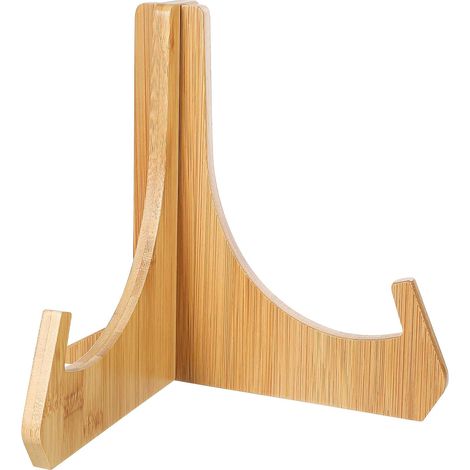 Support pour Assiette Décorative en Bois Élégant Design Minimaliste, Support Stable et Facile D'entretien Cuisine et Décoration de Table (1/5)