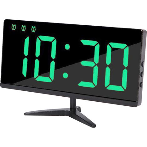 Réveil numérique LED avec affichage LED, 4 niveaux de luminosité réglables, température, date et ports de chargement USB facile à utiliser convient aux enfants, aux gros dormeurs et aux chambres à c (1/5)