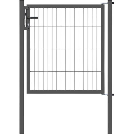 Stabgitter-Einzeltor anthrazit, 1000 x 1000 mm, zum Einbetonieren Einzeltor (1/2)