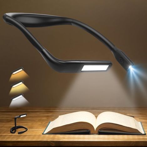 Lámpara de lectura de cuello，batería recargable de 2000 mAh，autonomía de 10 a 80 horas，lámpara de lectura que cuida la vista con un haz amplio (1/5)