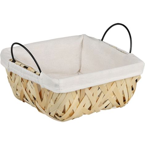 Weidenkorb für Brot und Obst mit Stoffeinlage, 23 x 20 x 14 cm (1/4)