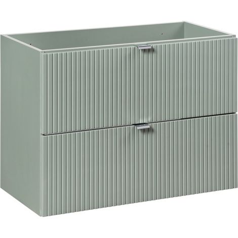 Mobile sottolavabo ELVINA – 80 cm – 2 cassetti – Verde salvia pastello – Mobile sospeso