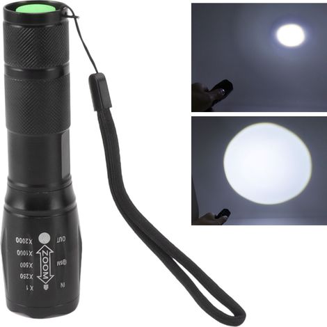 Lampe torche rechargeable LED, lampe torche haute puissance en alliage d'aluminium (1/5)