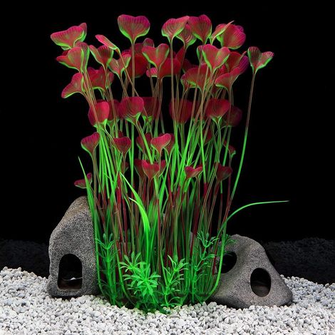 Plante Aquariophile Artificielle - Hauteur 40 cm - Base En Céramique - Décoration Pour Aquarium Poissons (1/5)