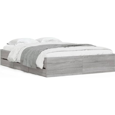 Maison Exclusive - Giroletto Cassetti Grigio Sonoma 120x190 cm Legno Multistrato