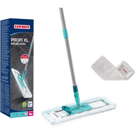 Leifheit balai serpillère Profi XL 55397, balai à plat 42cm avec housse micro duo et supderduster, tête pivotante à 360°