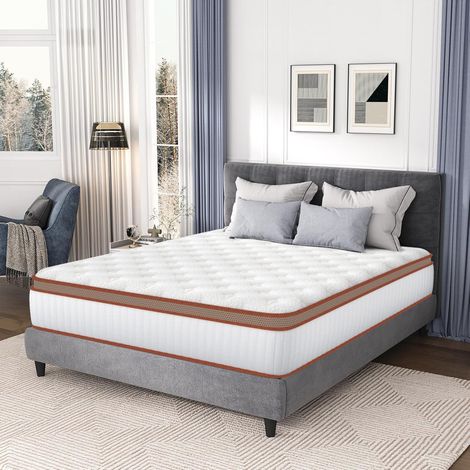 Matelas mousse 140x200 cm – Épaisseur 25 cm – Mousse à mémoire de forme haute densité – 7 zones de confort – Hypoallergénique