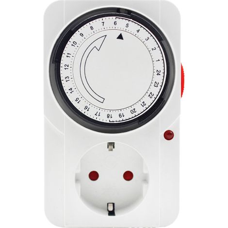 EU-dedicated timer socket, mechanical daily timer with indicator light - 3500W