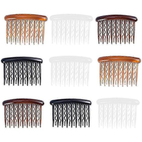 24 französische Haarspangen, Wellenkamm, französischer Seitenkamm für dünnes Haar, Kunststoff-Seitenkamm für feines Haar (1/3)