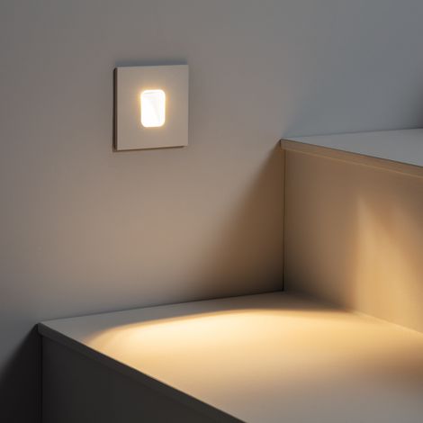 LED-Wandeinbauleuchte Aussen 2W Eckig Weiss Olite 2700K Warmweiß