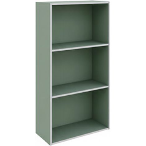 Libreria colonna 2 ripiani design moderno colore verde salvia per soggiorno studio camera dimensioni 50 x 22,8 x 95 cm