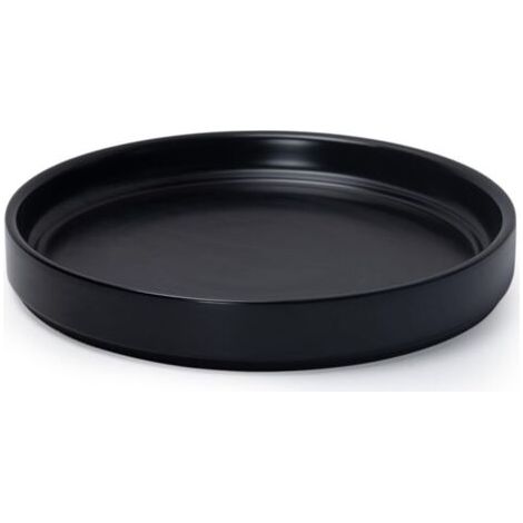Pot de fleurs en céramique noir de 25 cm de diamètre extérieur, adapté aux bacs à fleurs d'intérieur et d'extérieur, 1 pièce (1/5)