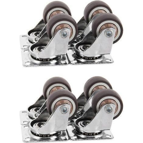 Lot de 8 mini roulettes, diamètre 25 mm (1 pouce), ultra-silencieuses pour tiroirs de bibliothèque (1/5)