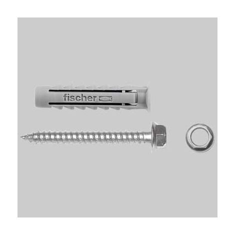TASSELLO IN NYLON CON VITE LEGNO TESTA FLANGIATA - Sx 8 BM - 1 confezioni - FISCHER