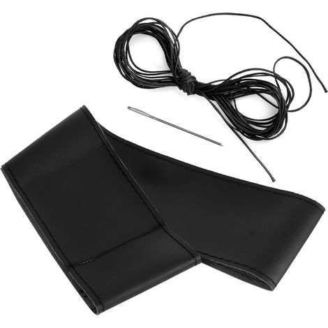 15" Stahlradkappe, DIY, Kunstleder, Universalnaht, Auto-Innenausstattung zur Dekoration von Stahlrädern (Schwarz).