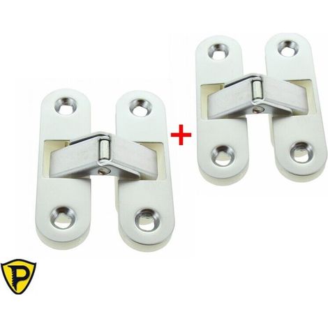2 Pz Cerniera a Scomparsa universale per bussole e porte Cromo Satinato A0111-51 (1/3)