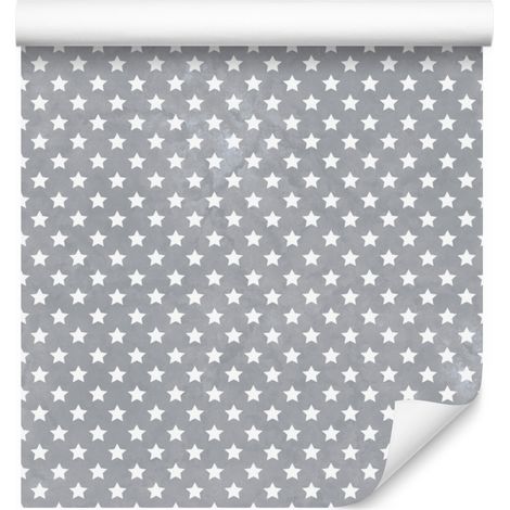 Carta da parati con stelle grigio chiaro e grigio per soggiorno e camera da letto, 50x1000 cm (1/5)