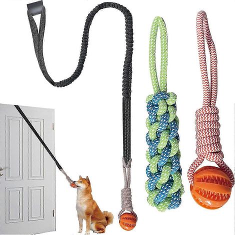 Jouet interactif pour chien : jeu de tir à la corde pour chiens de petite, moyenne et grande taille, corde de dentition pour le nettoyage des dents, balle puzzle à mâcher, kit de jeu de tir à la corde (1/5)