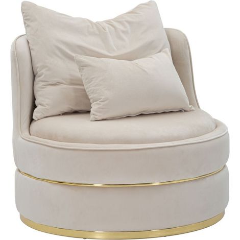 Poltrona Paris Space crema e gold – Ø 84 x H 72 cm (1/5)