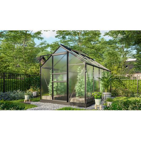 Vitavia Gewächshaus "Marley" inkl. Ready2Grow Zubehör-Set, schwarz, 6,2 m², 6 mm HKP (1/3)