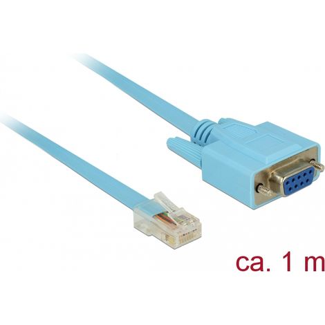Delock Adaptador RS-232 DB9 hembra 1 x Serie RS-232 RJ45 macho 1 m
