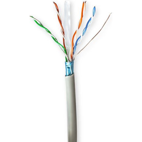 Rollo de cable de red  CAT6  Varado  F/UTP  ACC  50,0 metros  Interior  Redondo  PVC  Gris  Caja de regalo