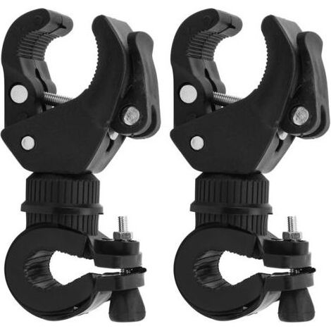 2Pcs Support Lampe de Poche pour Vélo, Support de Montage pour éclairage de vélo Support de Montage de Lampe de Poche de vélo Rotatif à 360 degrés Support de Lampe de Poche réglable (1/5)