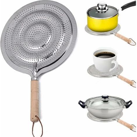 Diffuseur de chaleur pour plaque de cuisson gaz – Acier inoxydable – 21 cm – Répartition uniforme de la chaleur – Économie d'énergie (1/5)