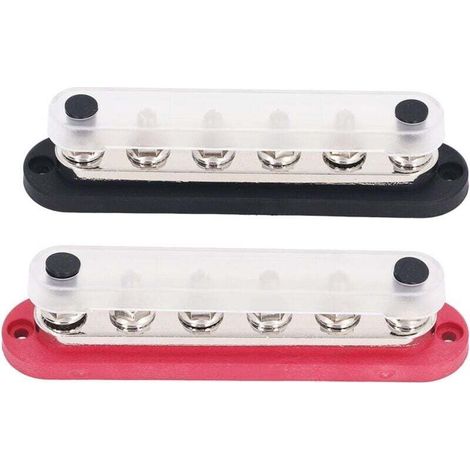 Bloc de Distribution D'énergie en Laiton M8 300A 12-48V, 2 Pièces, Bornier de Barre Omnibus en Acier Inoxydable pour Voiture, Bateau, Marine (1/4)